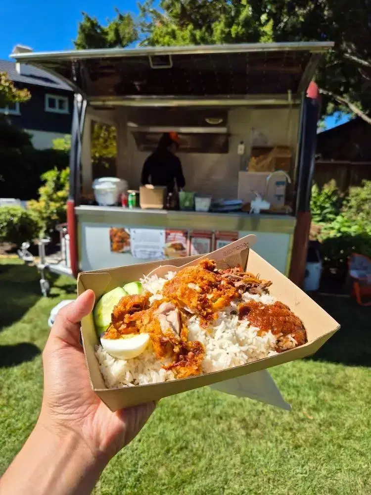 Nasi Lemak with Fried Boneless Chicken