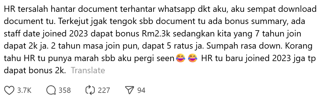 New employee get higher bonus