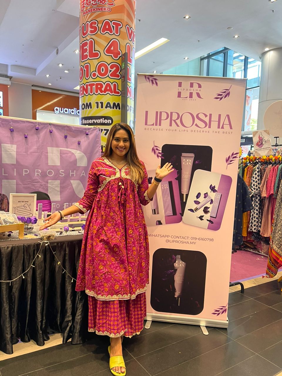 Nirosha at her booth