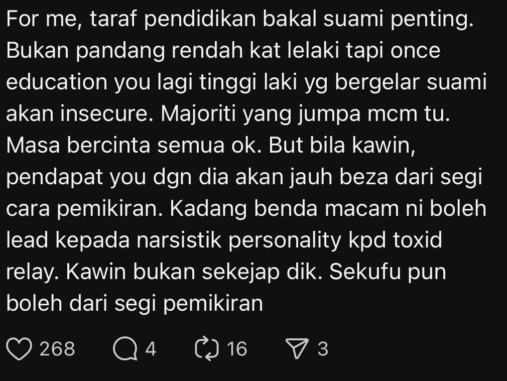 'Not On Her Level' - M’sian Parents Reject Daughter’s BF Marriage Proposal Due To His RM1.8K Salary comment