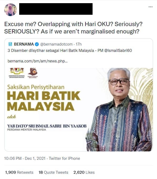 Hari Batik overlapping with Hari OKU
