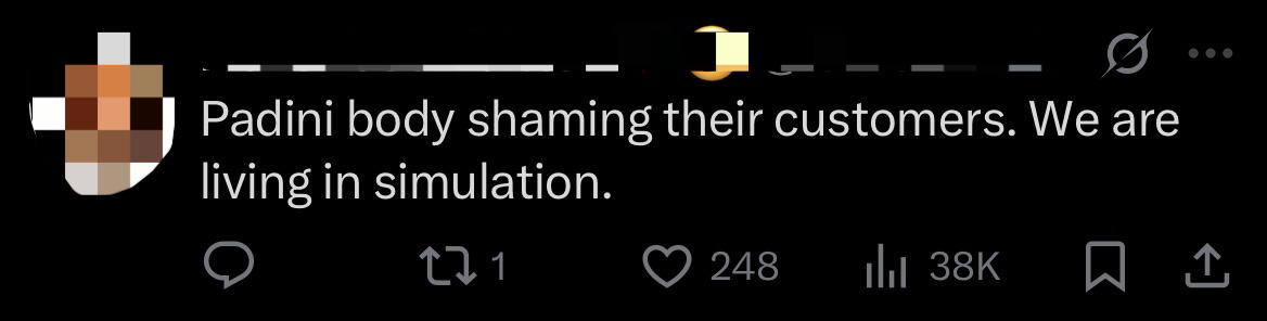 M'sian Clothing Brand Padini Allegedly Fat Shames Customers In TikTok Clip, Gets Bashed Online comment 3