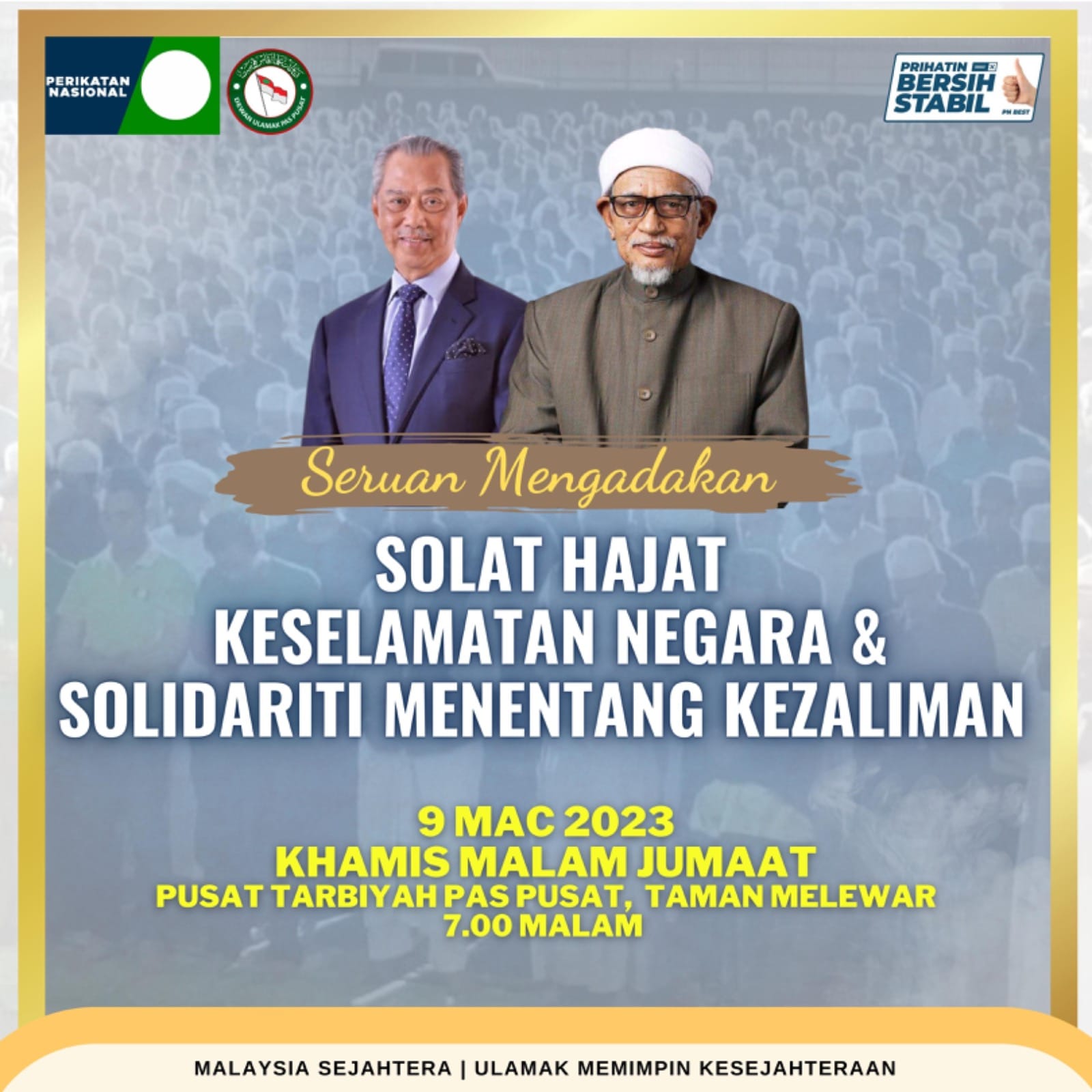 Pas to hold 'prayer rally' for muhyiddin who will be charged in court tomorrow  1