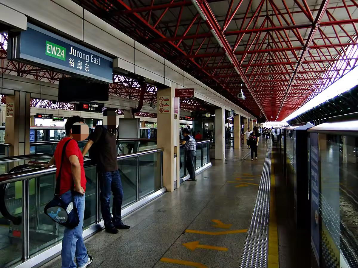 Passengers at the Jurong East MRT station