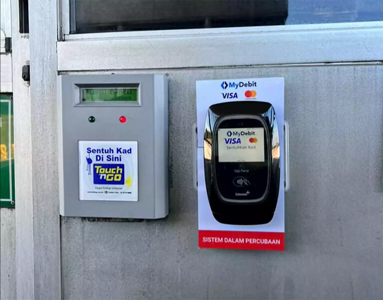 Various payment terminals at m'sian toll booth