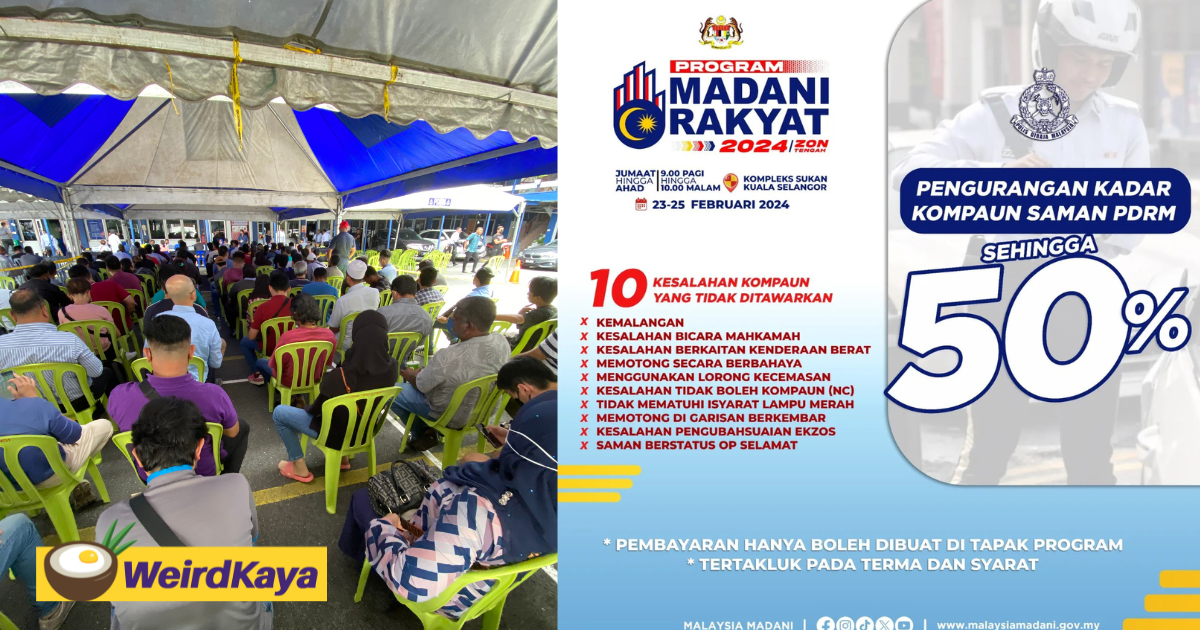 Pdrm offers 50% discount on traffic summonses during madani program from feb 23 to 25  | weirdkaya