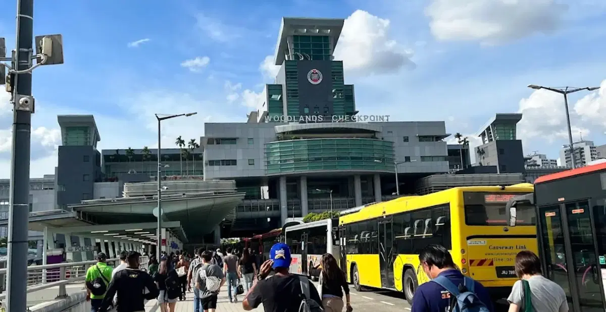 People at Woodlands Checkpoint