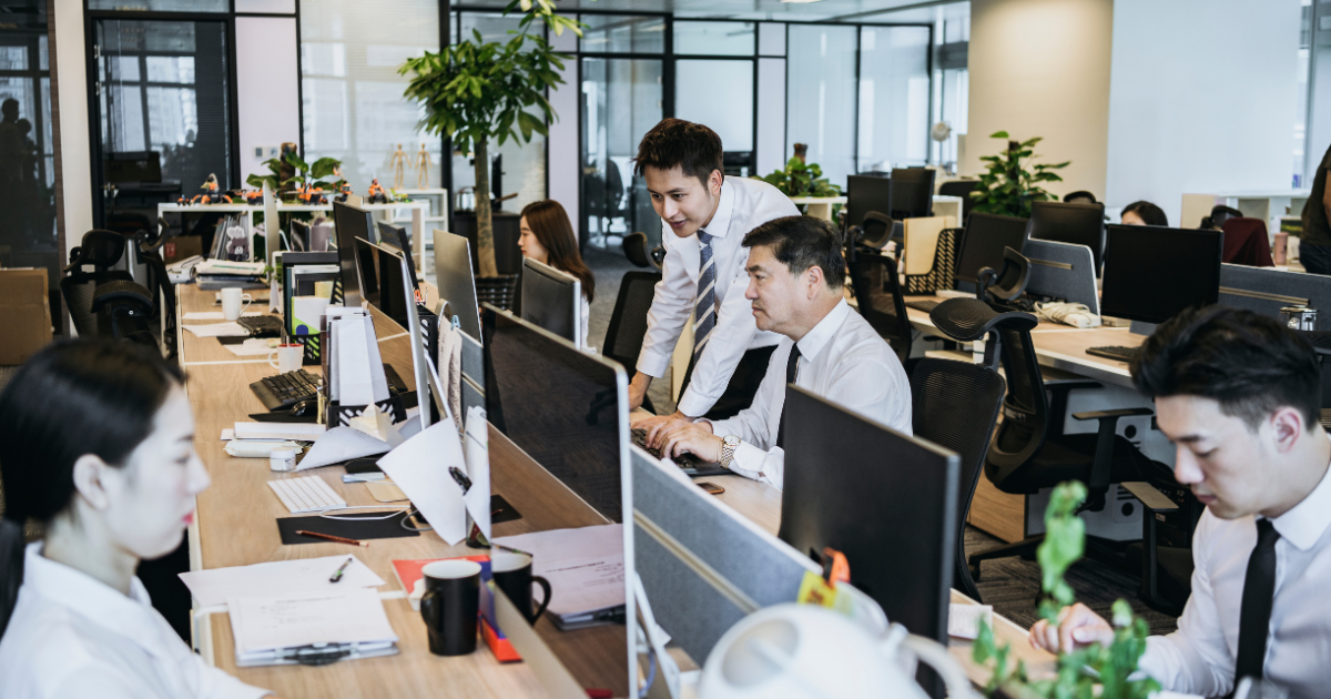 People working in an office