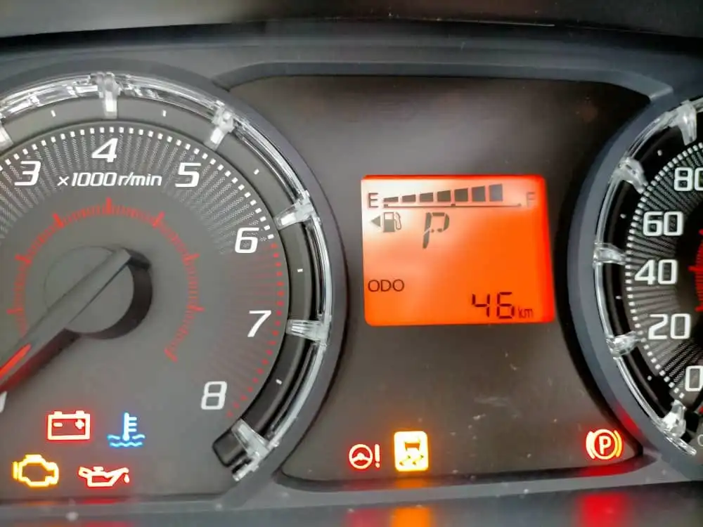 Odometer reading on m'sian woman's perodua bezza