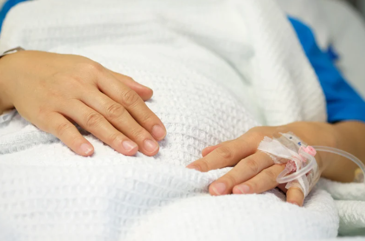 Person on hospital bed