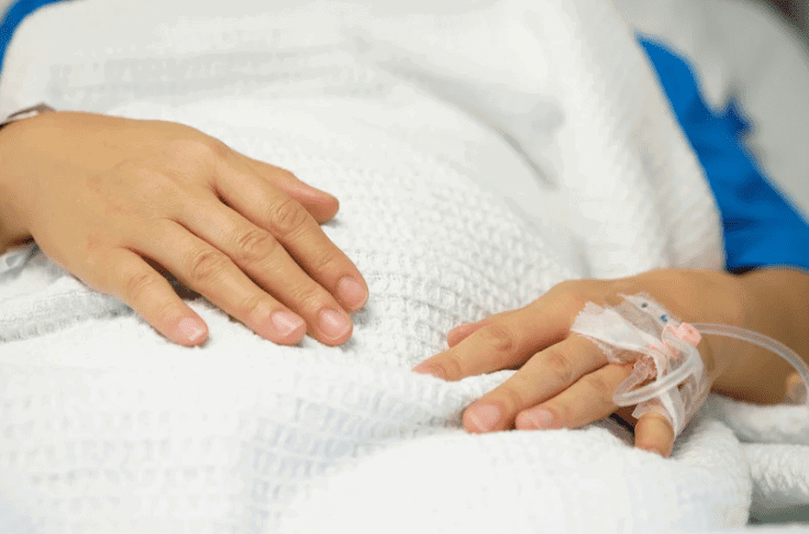 Person on hospital bed