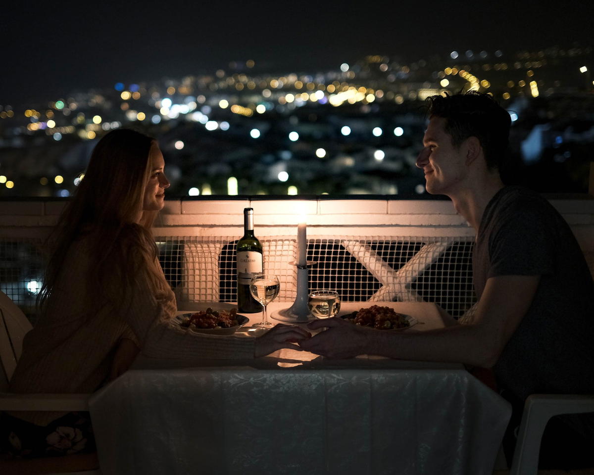 Couple having romantic dinner