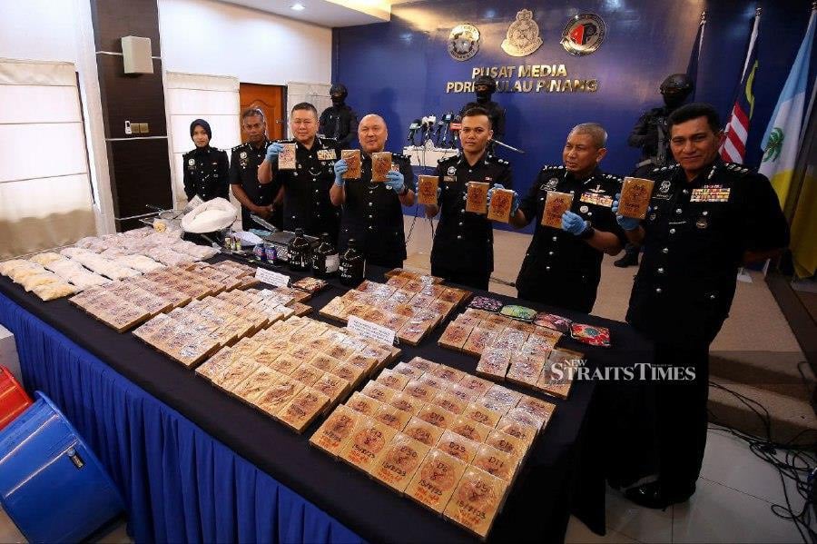 M'sian police seize drugs worth rm5. 78mil during raid in penang
