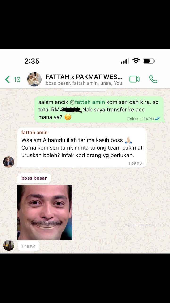 Jual kambing perap, fattah amin infak duit komisen kepada yang memerlukan - 