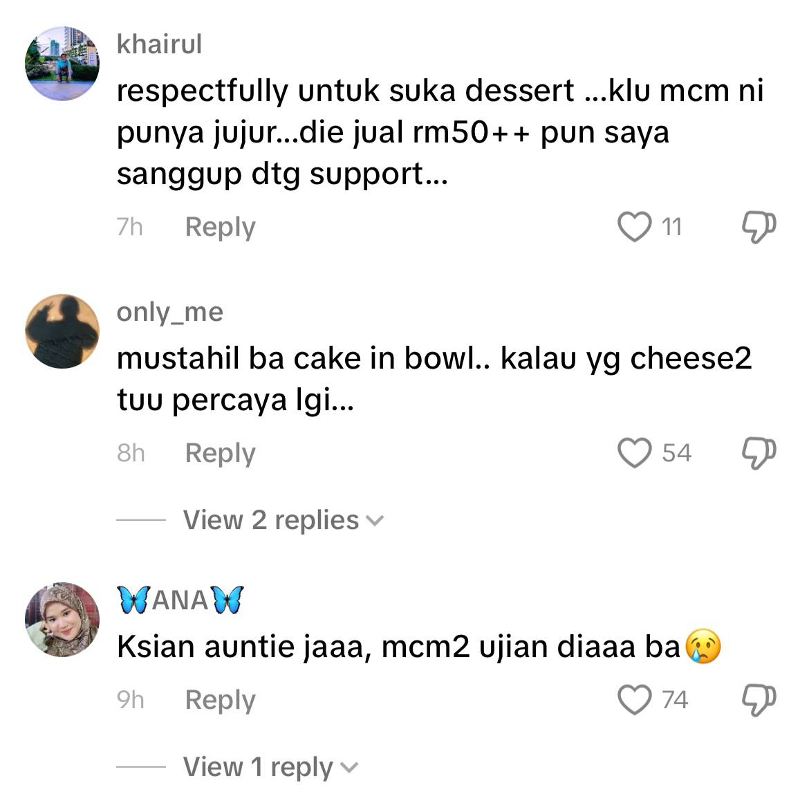 Kek masam & rosak, suka dessert ambil inisiatif bayar semula wang pelanggan... Beri duit tambahan tanda permohonan maaf. | weirdkaya