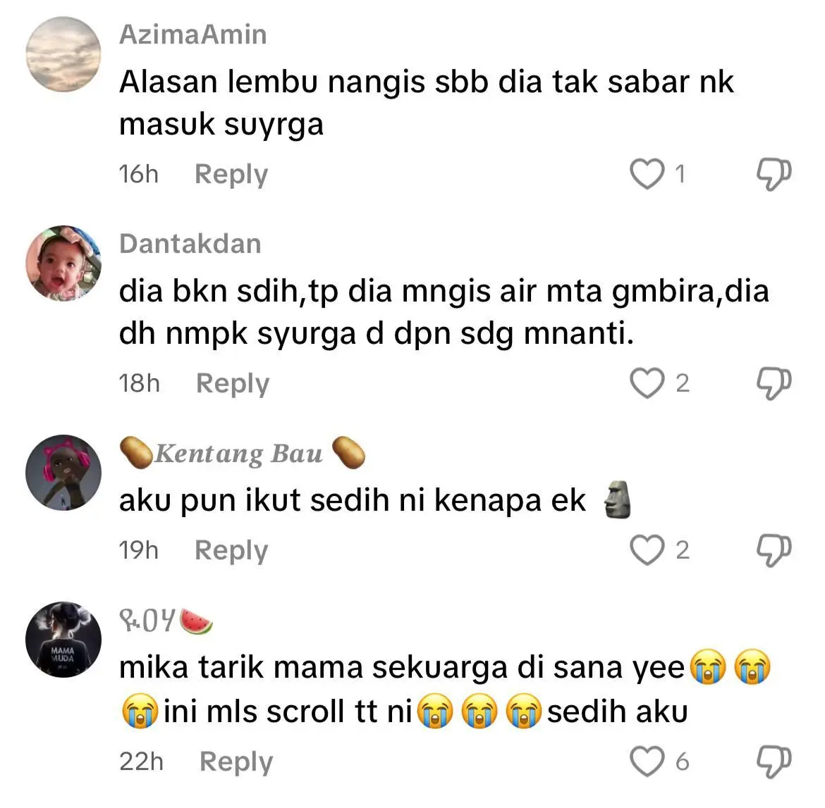 haiwan korban menangis