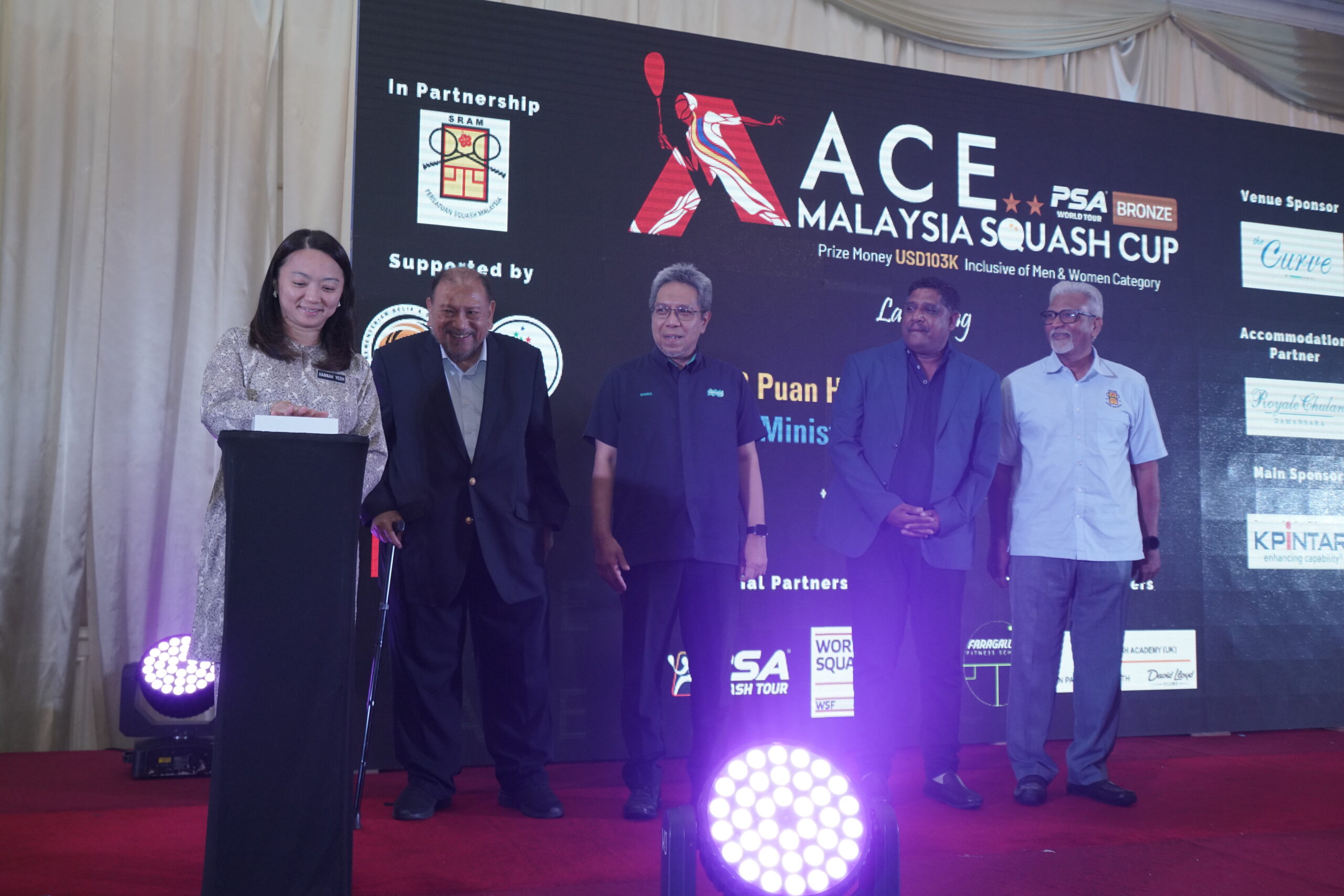 The ace malaysia squash cup 2024 was officially launched on 10th september 2024 by yb hannah yeoh