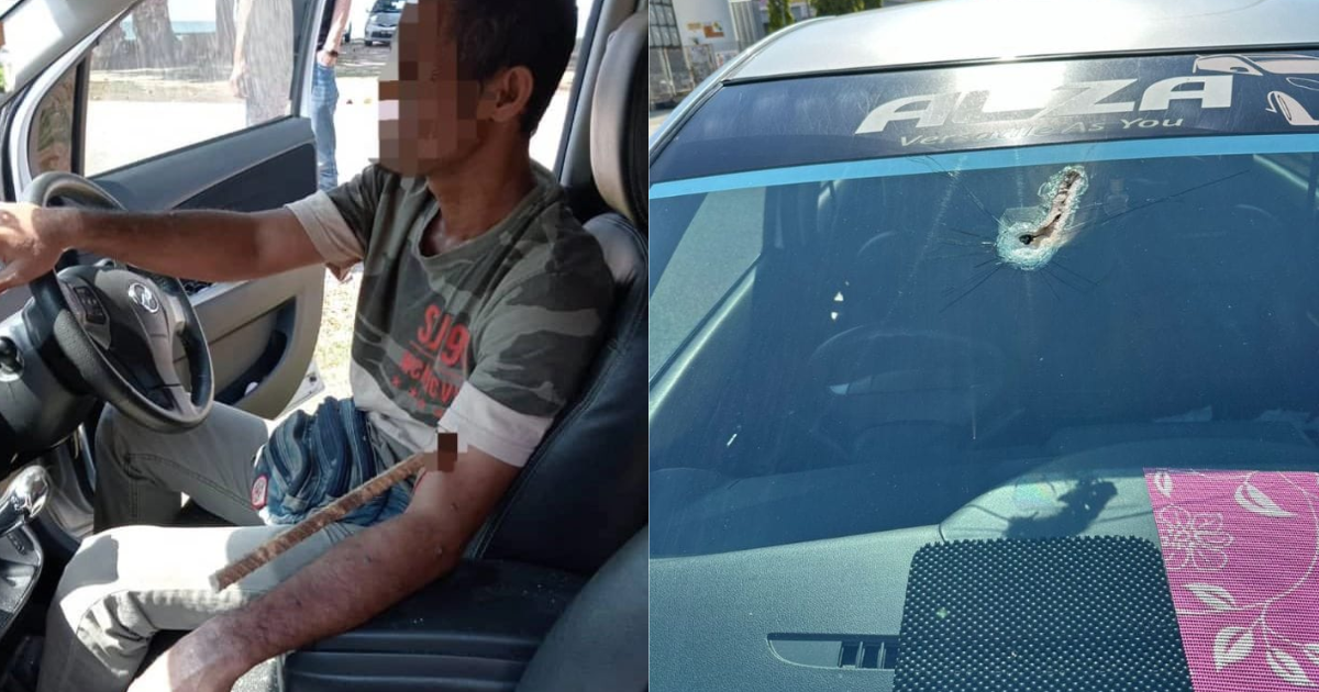 Photos of man getting pierced by metal rod in kuantan