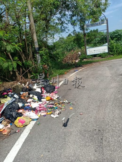 Piles of rubbish at a roadside