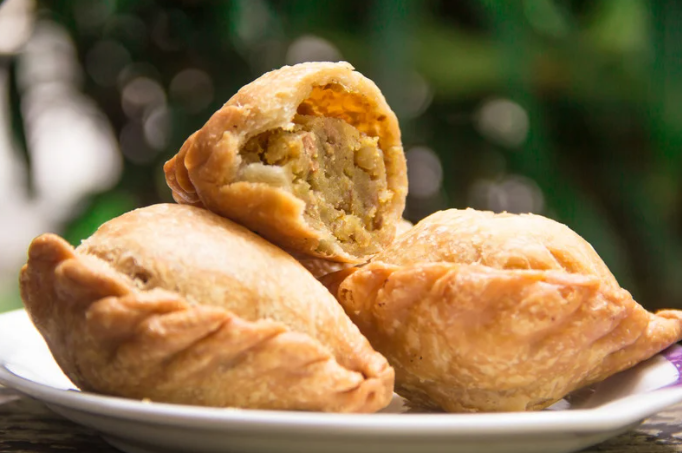 Plate of curry puffs