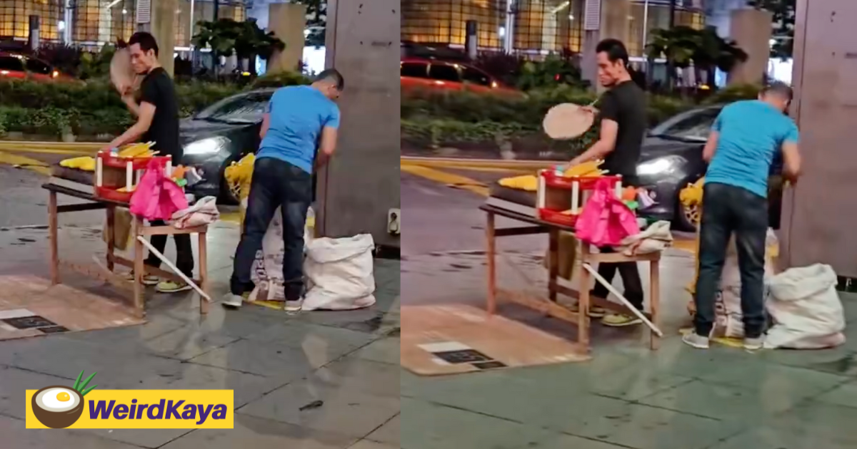 'please don't shame the country' - 2 men spotted selling corn outside klcc, netizens urge gov't to take action | weirdkaya