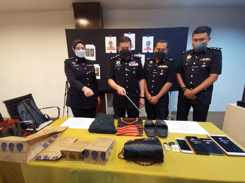 Confiscated items by police
