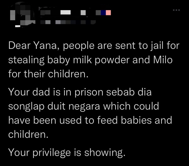“your privilege is showing”  — najib’s daughter groans over him unable to have starbucks, gets blasted by netizens comment 2