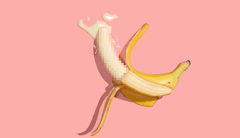 Pixelated banana.
