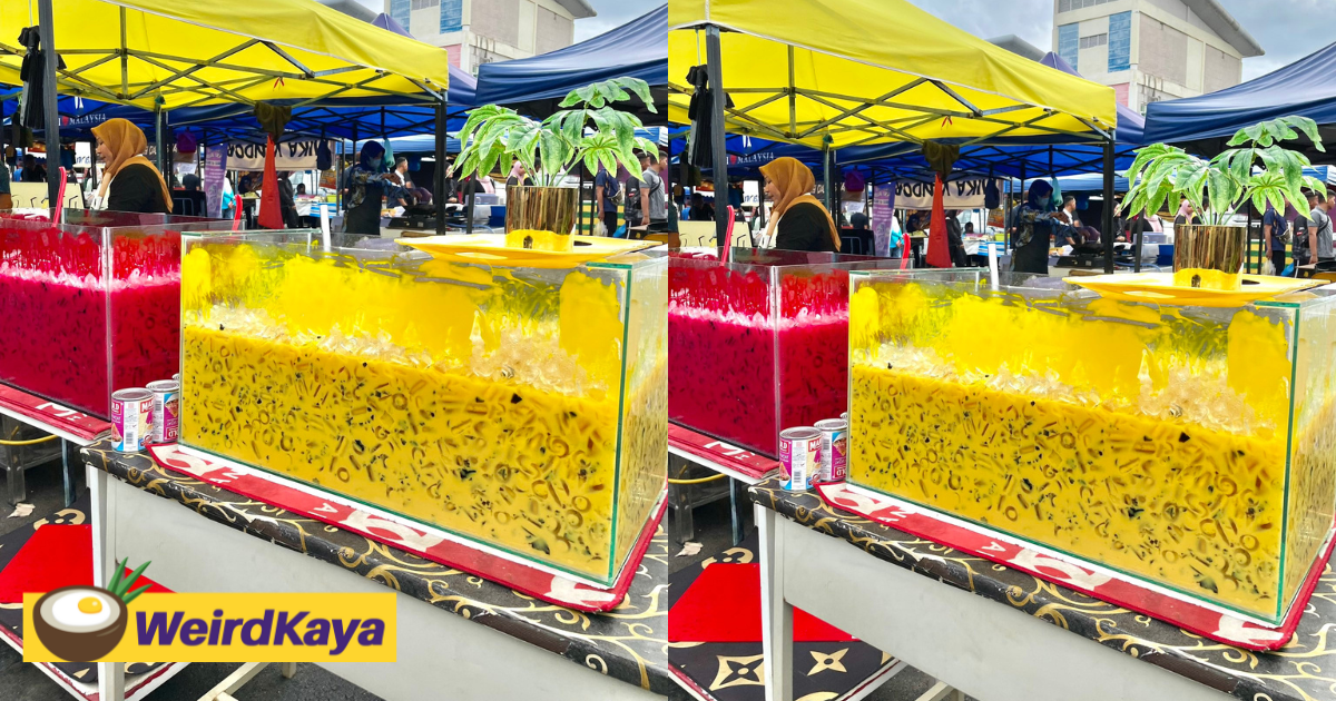 Ramadan bazaar vendor stores drinks in aquarium, m’sians call it ‘air aquarium’ | weirdkaya