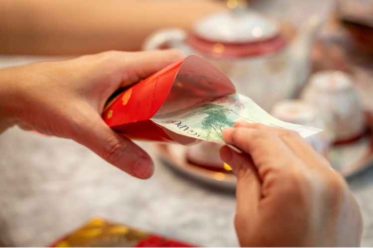 Red packet containing money