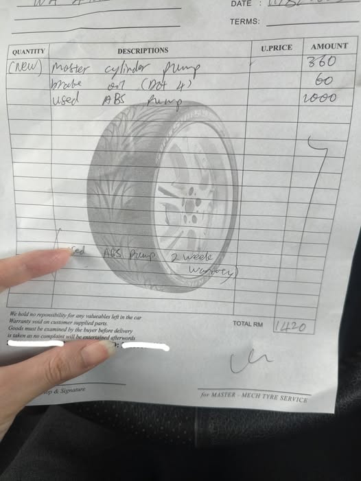repair receipt