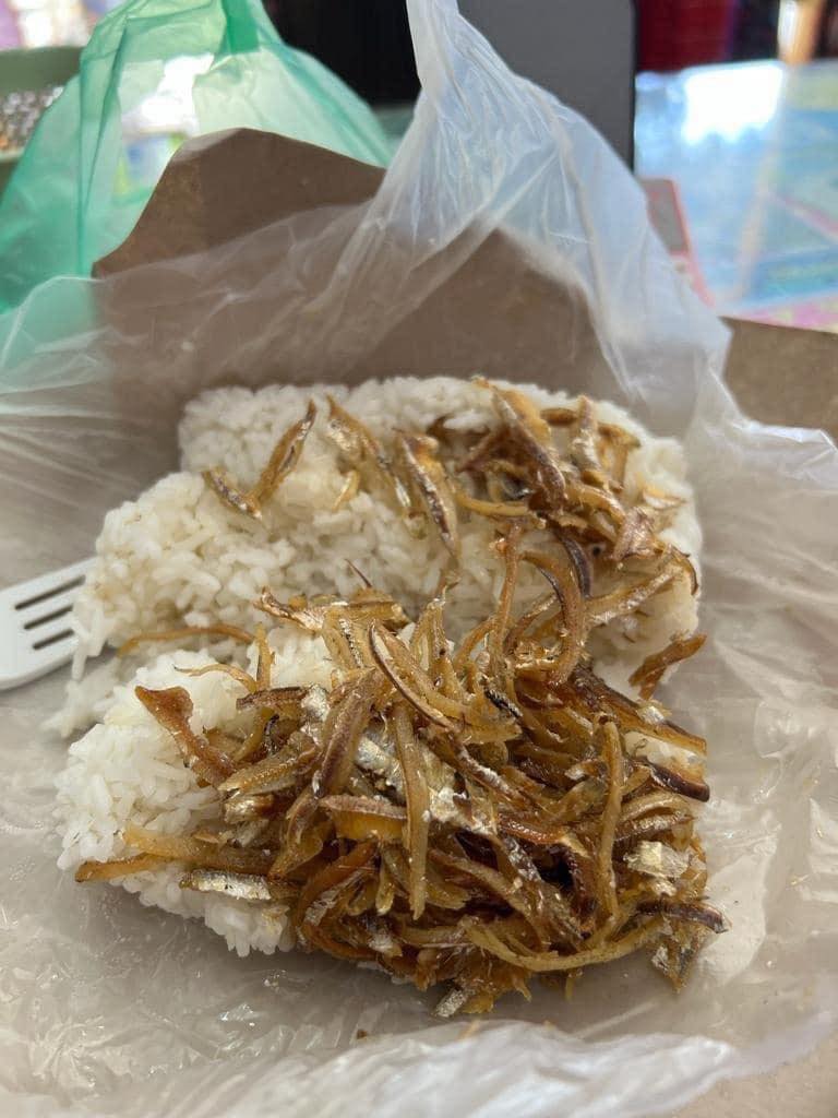 Rice with ikan bilis for rm8
