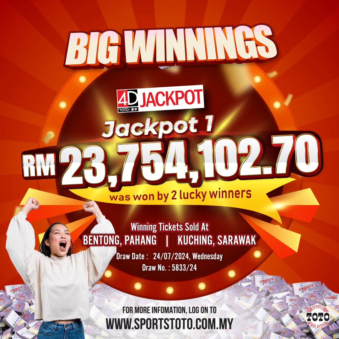 Rm23. 3mil jackpot announcement