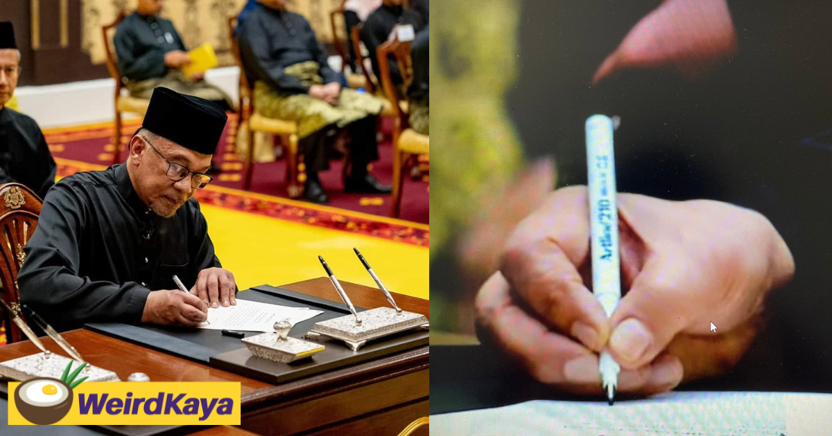 Rm2. 35 artline pen used during anwar’s swearing-in ceremony almost sold out online | weirdkaya
