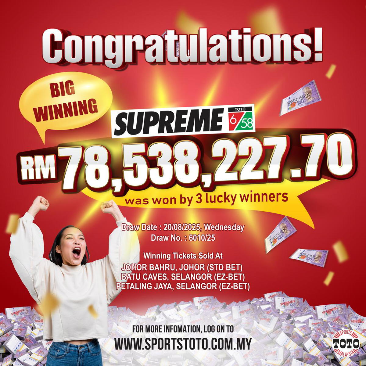 RM78mil Toto Jackpot poster