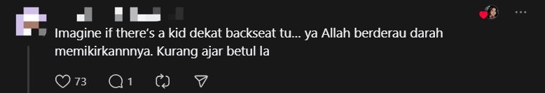 Motorcyclist Honks Angrily & Hurls Rock At M'sian Woman's Car While She Was Merging Into Lane comment 2