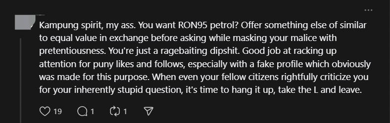 'Why Not Share With Us?' — S'porean Asks Why M'sians Are Against Letting Others Pump RON95 comment 3
