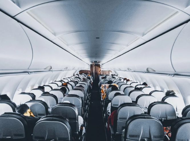 Rows of plane seats