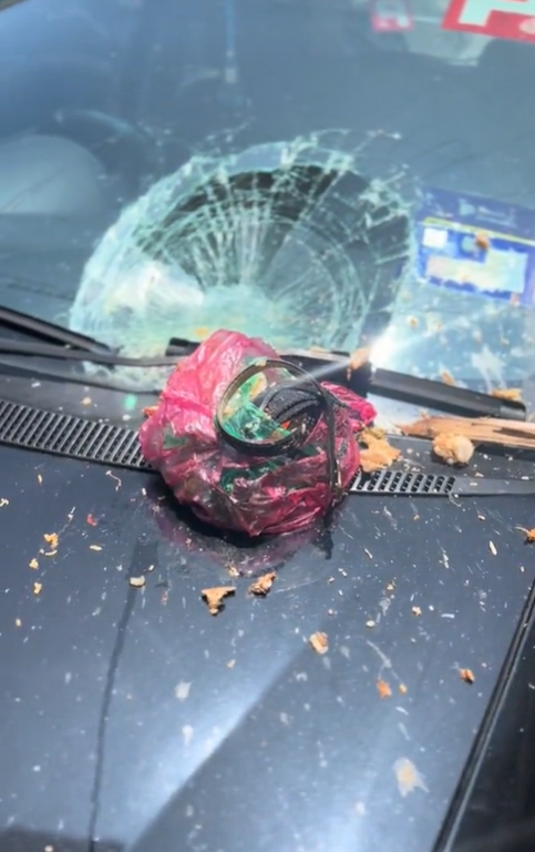Rubbish splattered across car in penang
