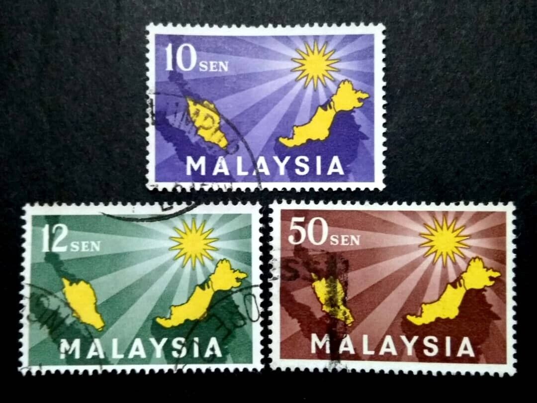 Malaysia stamps on september 16, 1963. Issue: inauguration of federation malaysia.
