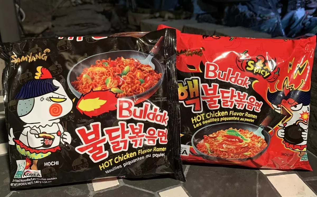 Samyang's buldak 3x spicy & 2x spicy & hot chicken noodles