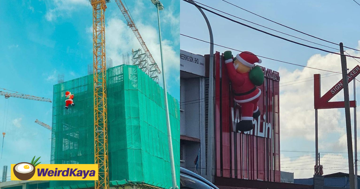 M’sians amused to find giant santa scaling random buildings around the country | weirdkaya