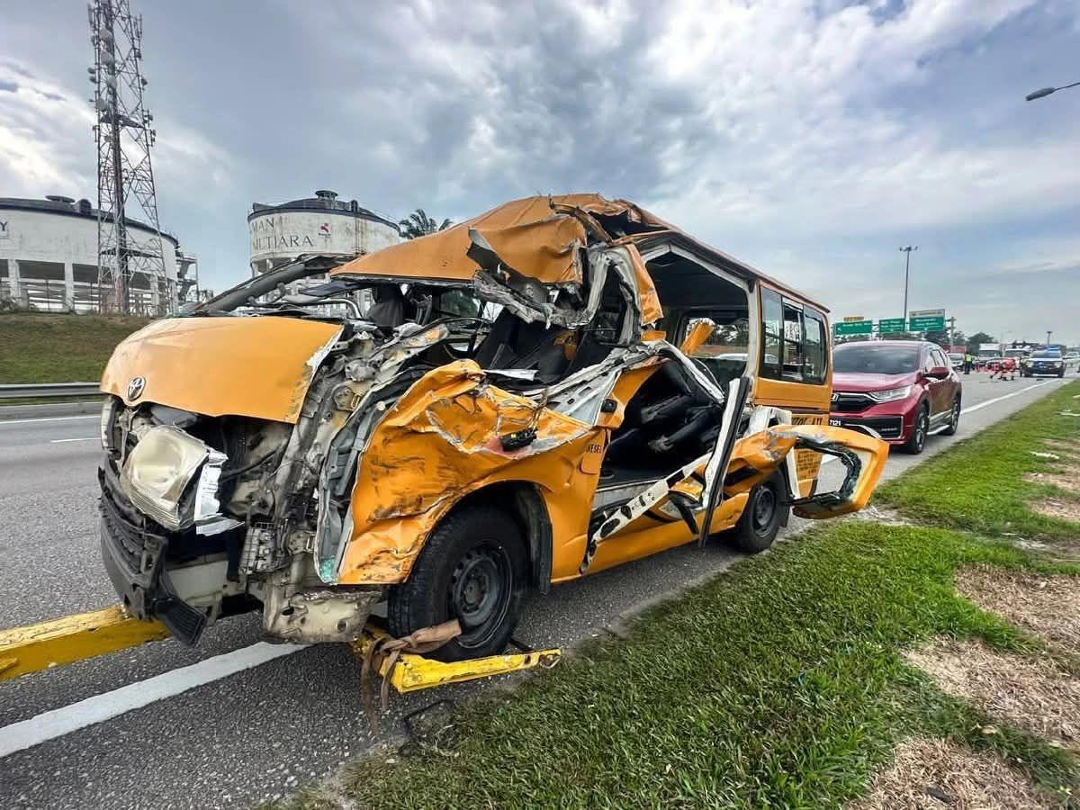 School bus after crash