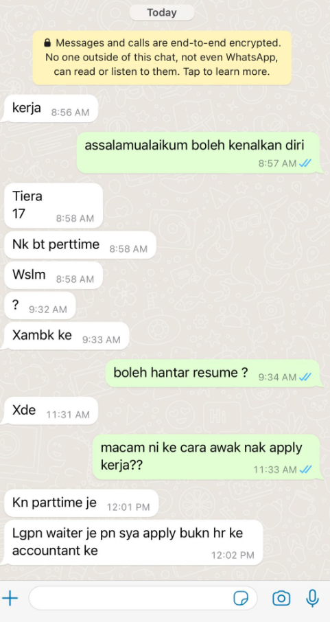 'got job? '- 17yo m'sian applies for job without resume or proper manners, gets criticised by netizens