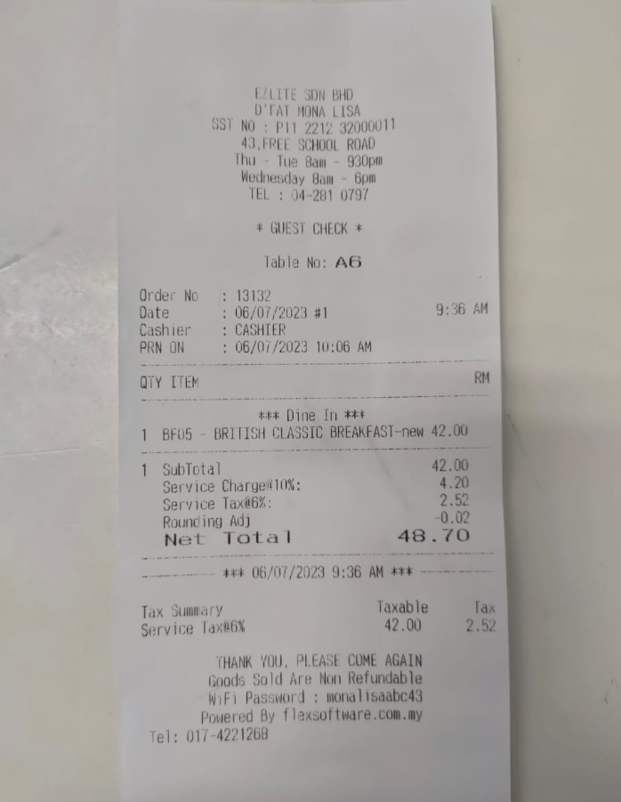 M'sian shocked to find penang restaurant serves english breakfast for rm48. 70