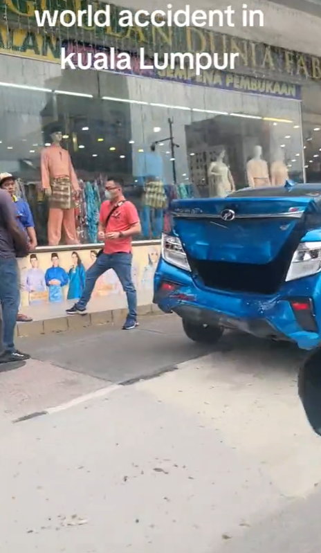 Couple gets into accident with perodua bezza while driving 'first ev car around the world' in kl