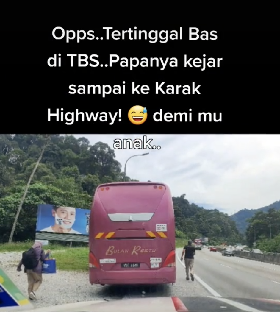 M'sian father chases after bus from tbs to karak highway after daughter missed her ride | weirdkaya