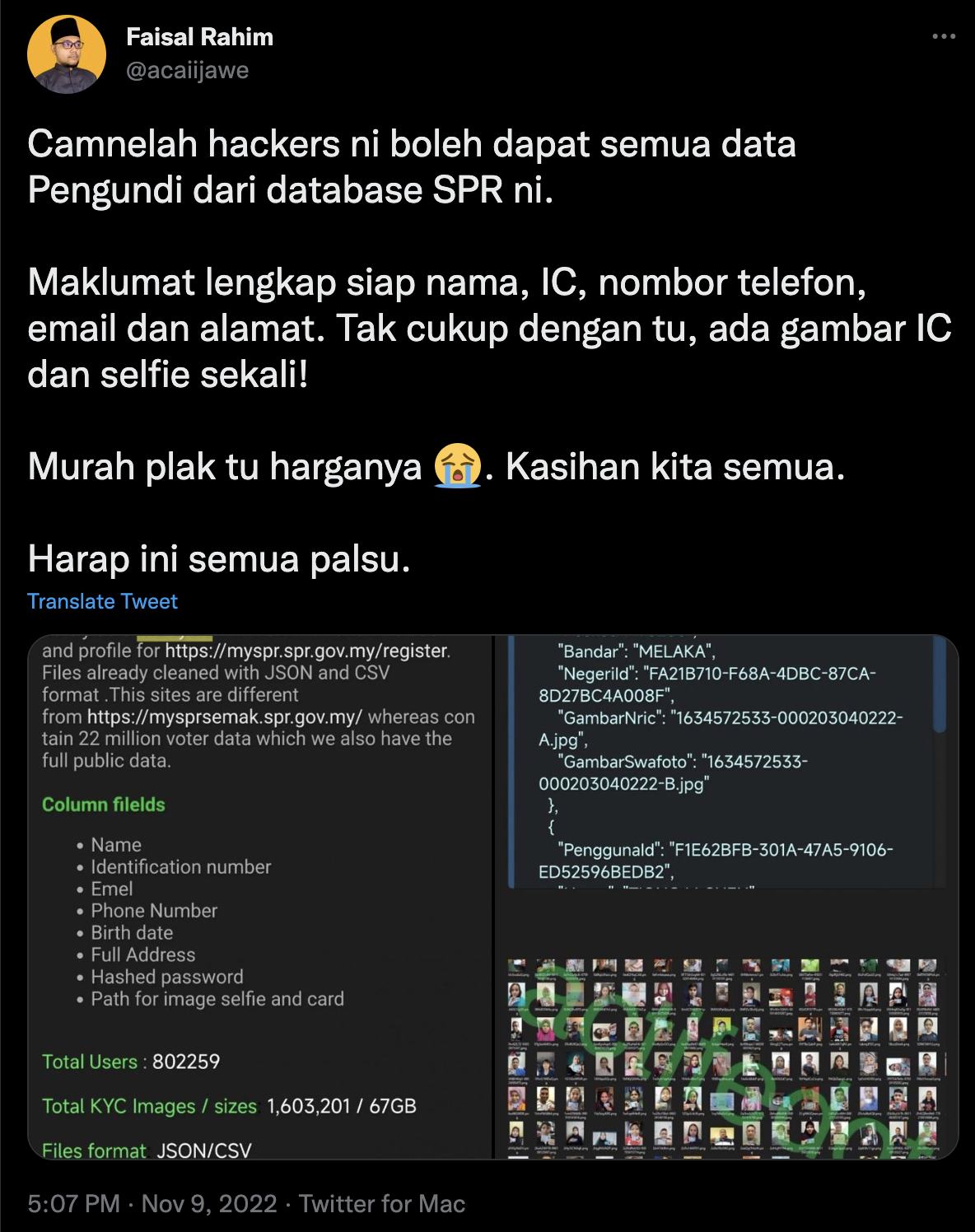 Details of 800,000 m'sian voters allegedly leaked from myspr website and sold online | weirdkaya