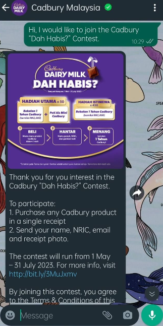 M'sian man wins a year's supply of cadbury chocolate after spending only rm6 to join competition