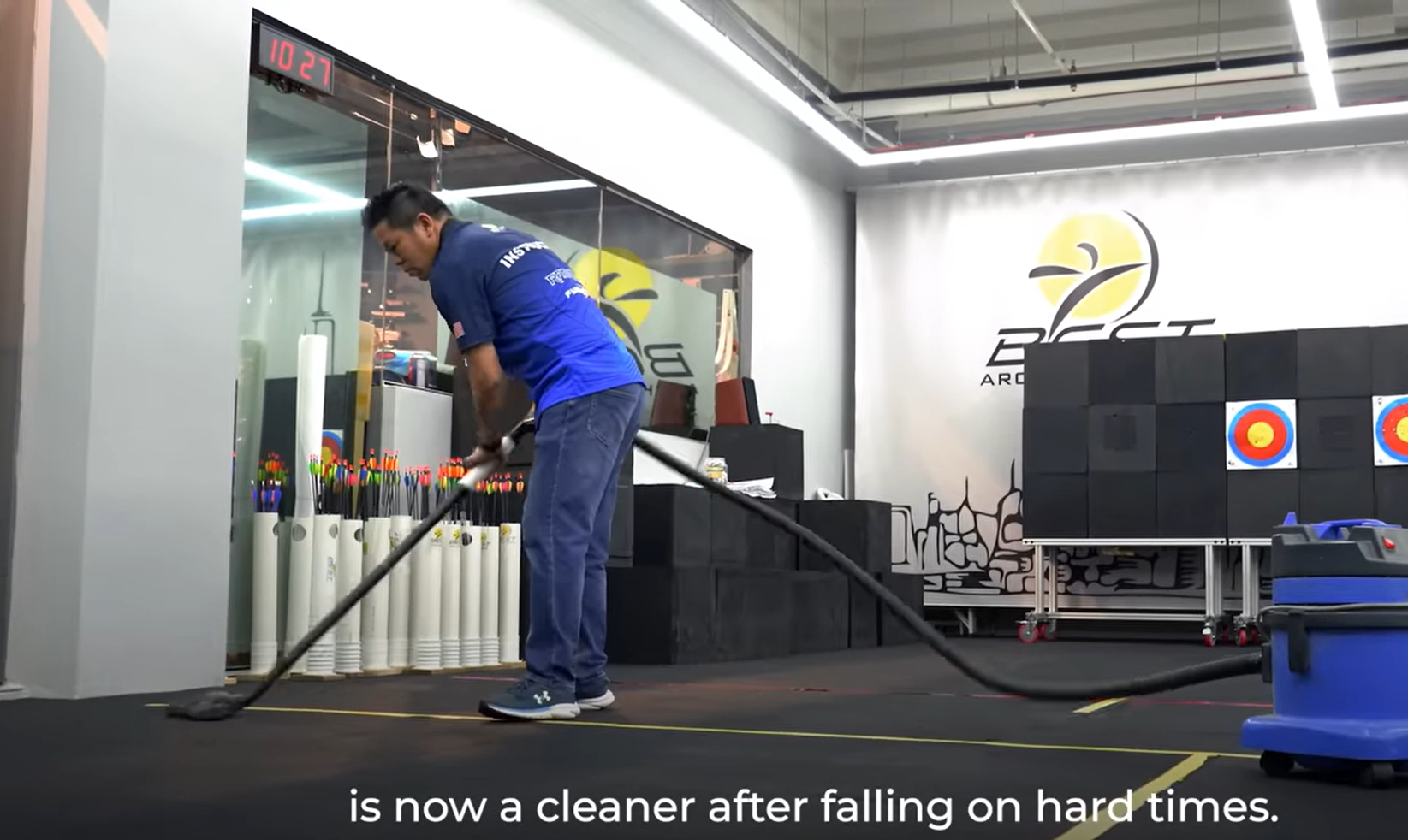 Former m'sian squash champion now works as cleaner at kl archery centre
